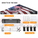 10x10 Pop Up Canopy, Straight Leg Pop Up Tent, Americana Skull - Eagle Peak Custom Canopy Tent