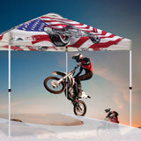 10x10 Pop Up Canopy, Straight Leg Pop Up Tent, Motorcycle Skull - Eagle Peak Custom Canopy Tent