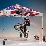 10x10 Pop Up Canopy, Straight Leg Pop Up Tent, Motorcycle Skull - Eagle Peak Custom Canopy Tent