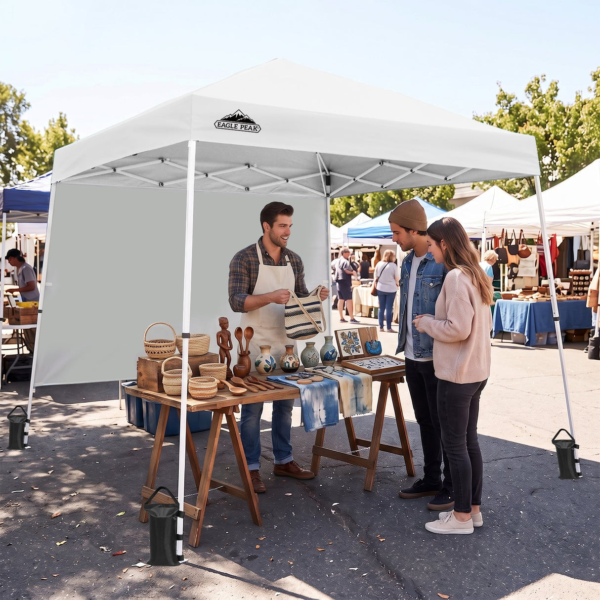 10x10 Slant Leg Pop-up Canopy w/ 64 sqft of Shade – Eagle Peak®