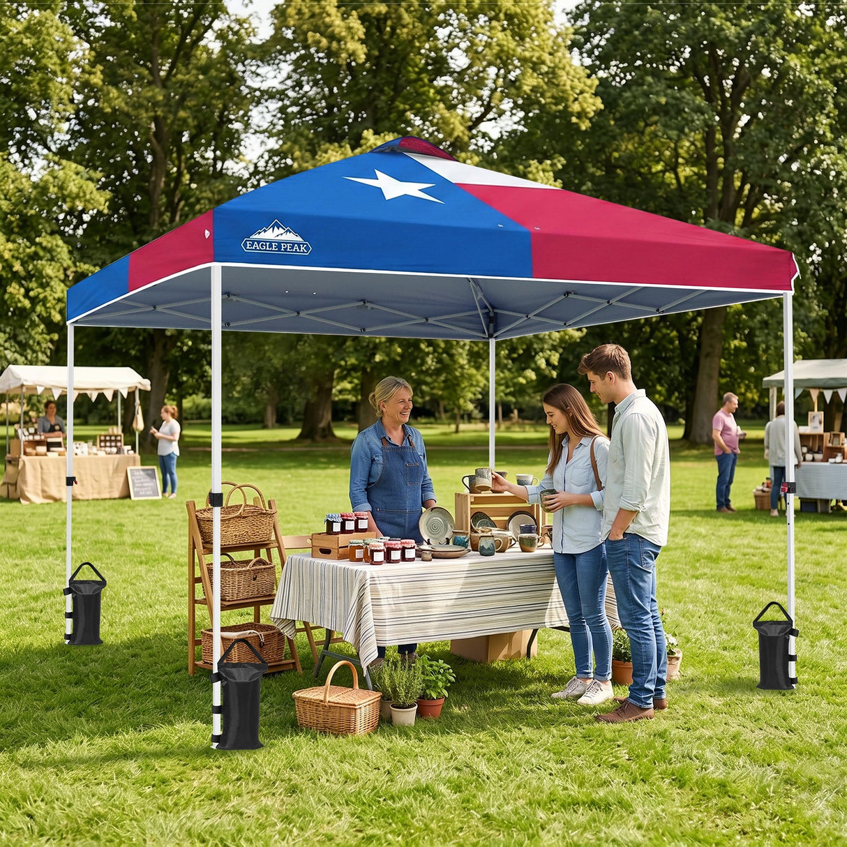 10x10 Pop Up Canopy Tent — Easy Setup with PeakPush™ Center Lock - Eagle Peak®
