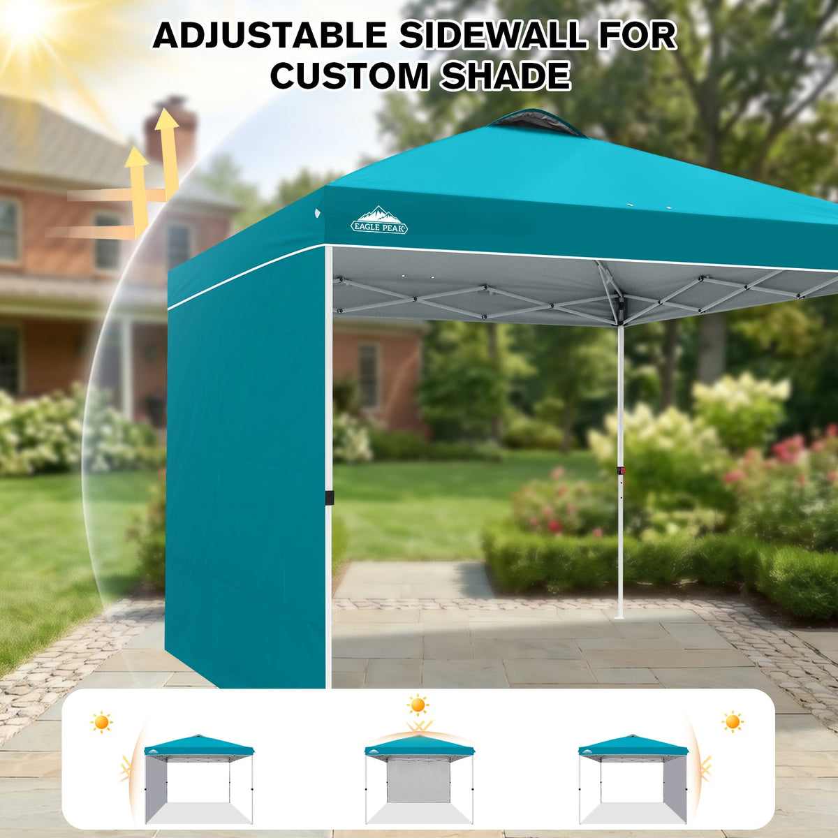 10x10 Pop Up Canopy Tent with 1 Sidewall - Eagle Peak®