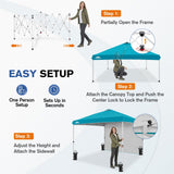 10x10 Pop Up Canopy Tent with 1 Sidewall - Eagle Peak®