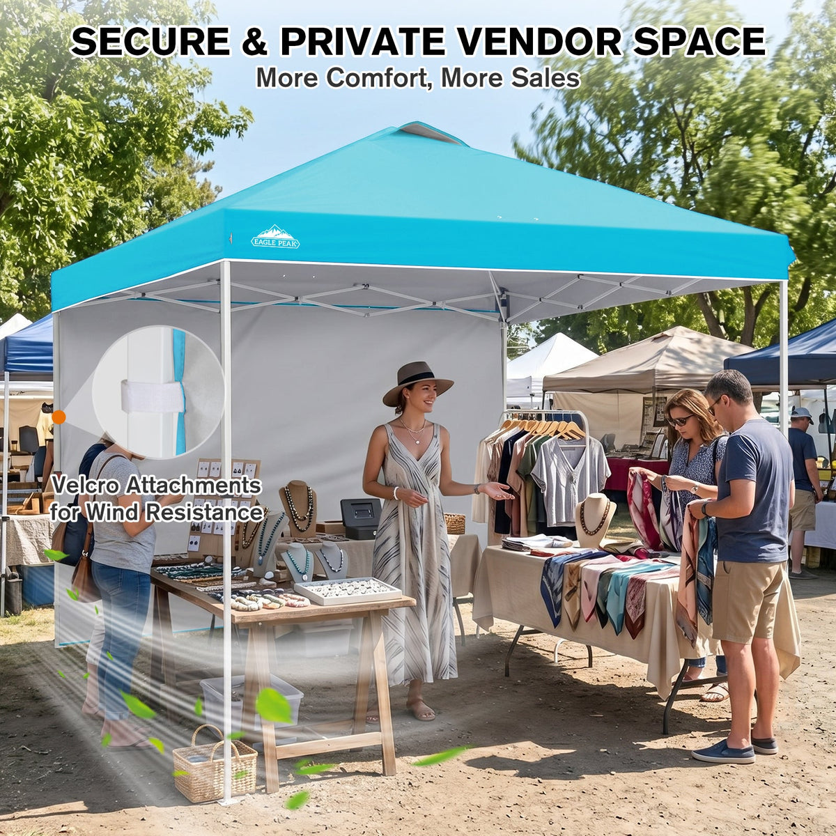 10x10 Pop Up Canopy Tent with 1 Sidewall - Eagle Peak®