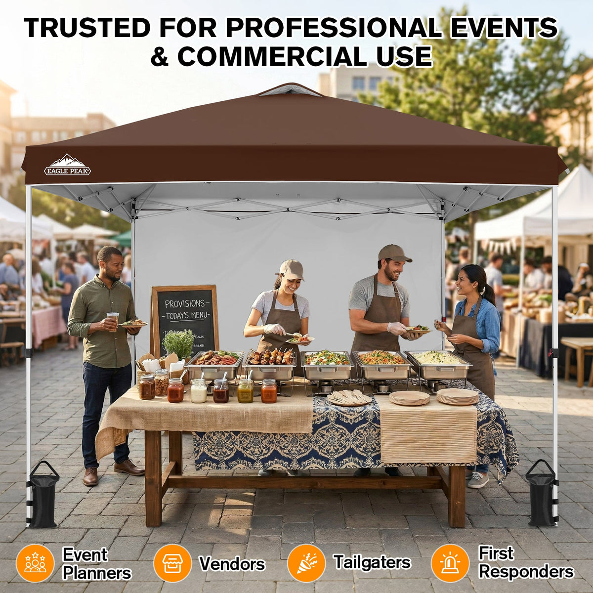 10x10 Pop Up Canopy Tent with 1 Sidewall - Eagle Peak®
