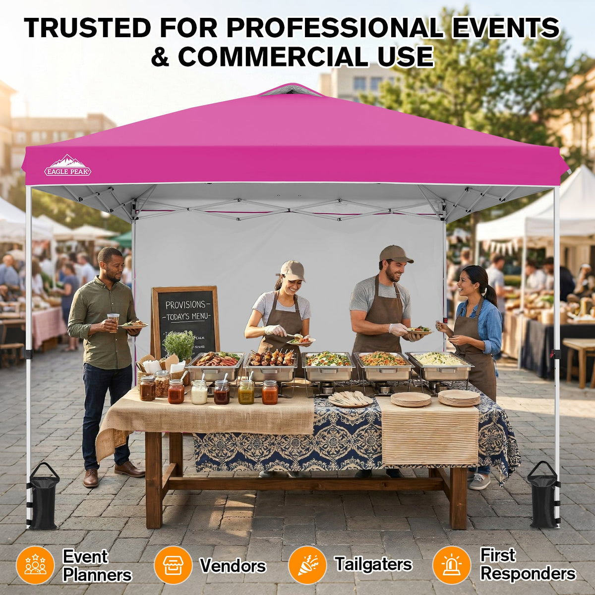 10x10 Pop Up Canopy Tent with 1 Sidewall - Eagle Peak®
