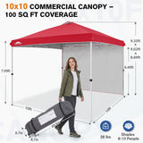 10x10 Pop Up Canopy Tent with 1 Sidewall - Eagle Peak®