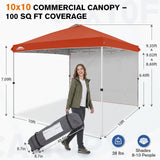 10x10 Pop Up Canopy Tent with 1 Sidewall - Eagle Peak®
