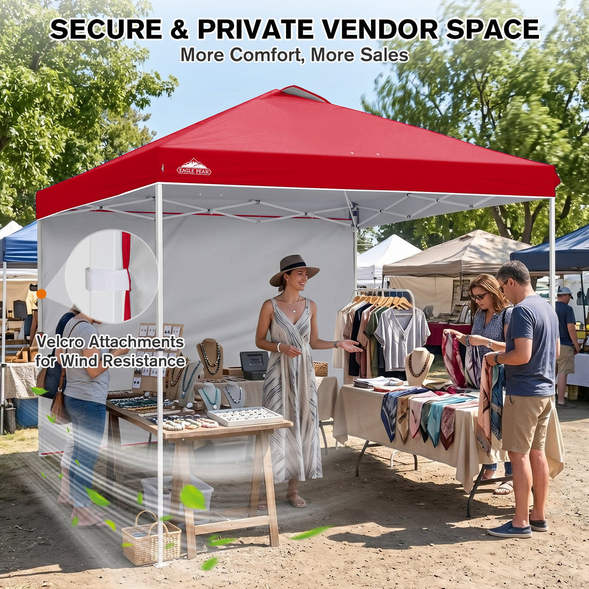 10x10 Pop Up Canopy Tent with 1 Sidewall - Eagle Peak®