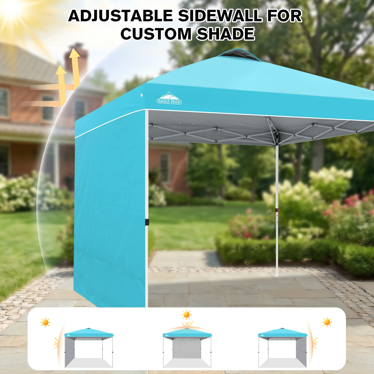 10x10 Pop Up Canopy Tent with 1 Sidewall - Eagle Peak®