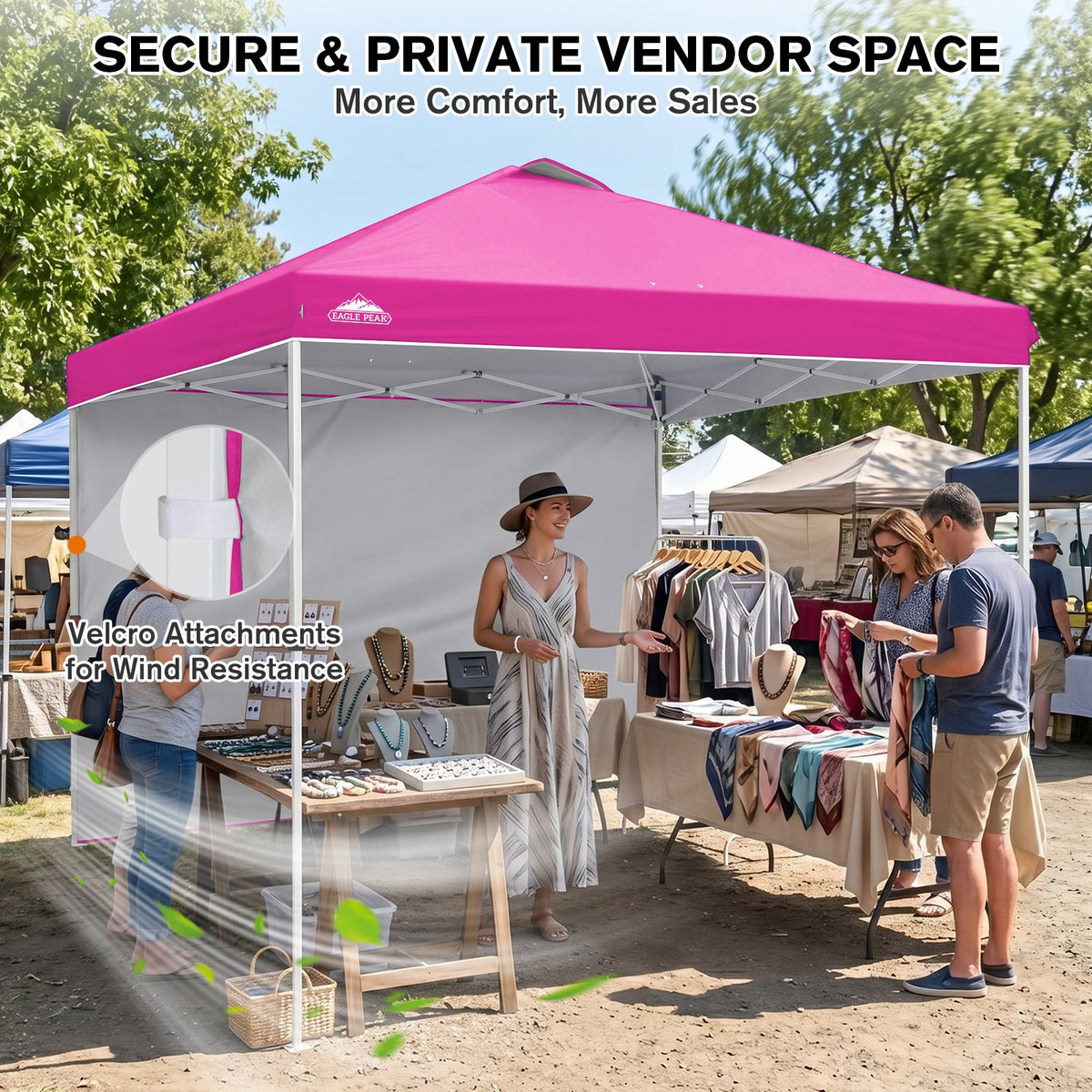 10x10 Pop Up Canopy Tent with 1 Sidewall - Eagle Peak®