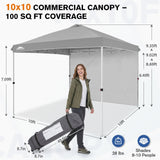 10x10 Pop Up Canopy Tent with 1 Sidewall - Eagle Peak®