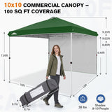 10x10 Pop Up Canopy Tent with 1 Sidewall - Eagle Peak®