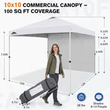 10x10 Pop Up Canopy Tent with 1 Sidewall - Eagle Peak®
