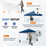 10x10 Pop Up Canopy Tent with 1 Sidewall - Eagle Peak®