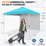 10x10 Pop Up Canopy Tent with 1 Sidewall - Eagle Peak®
