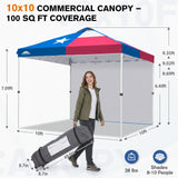 10x10 Pop Up Canopy Tent with 1 Sidewall - Eagle Peak®