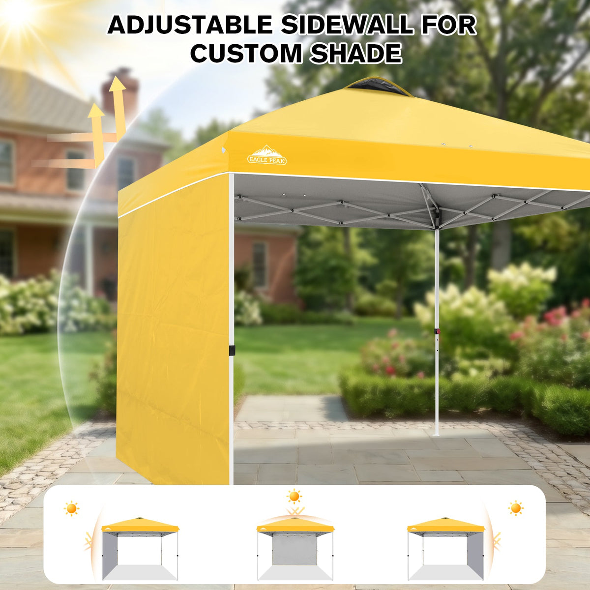 10x10 Pop Up Canopy Tent with 1 Sidewall - Eagle Peak®