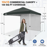 10x10 Pop Up Canopy Tent with 1 Sidewall - Eagle Peak®