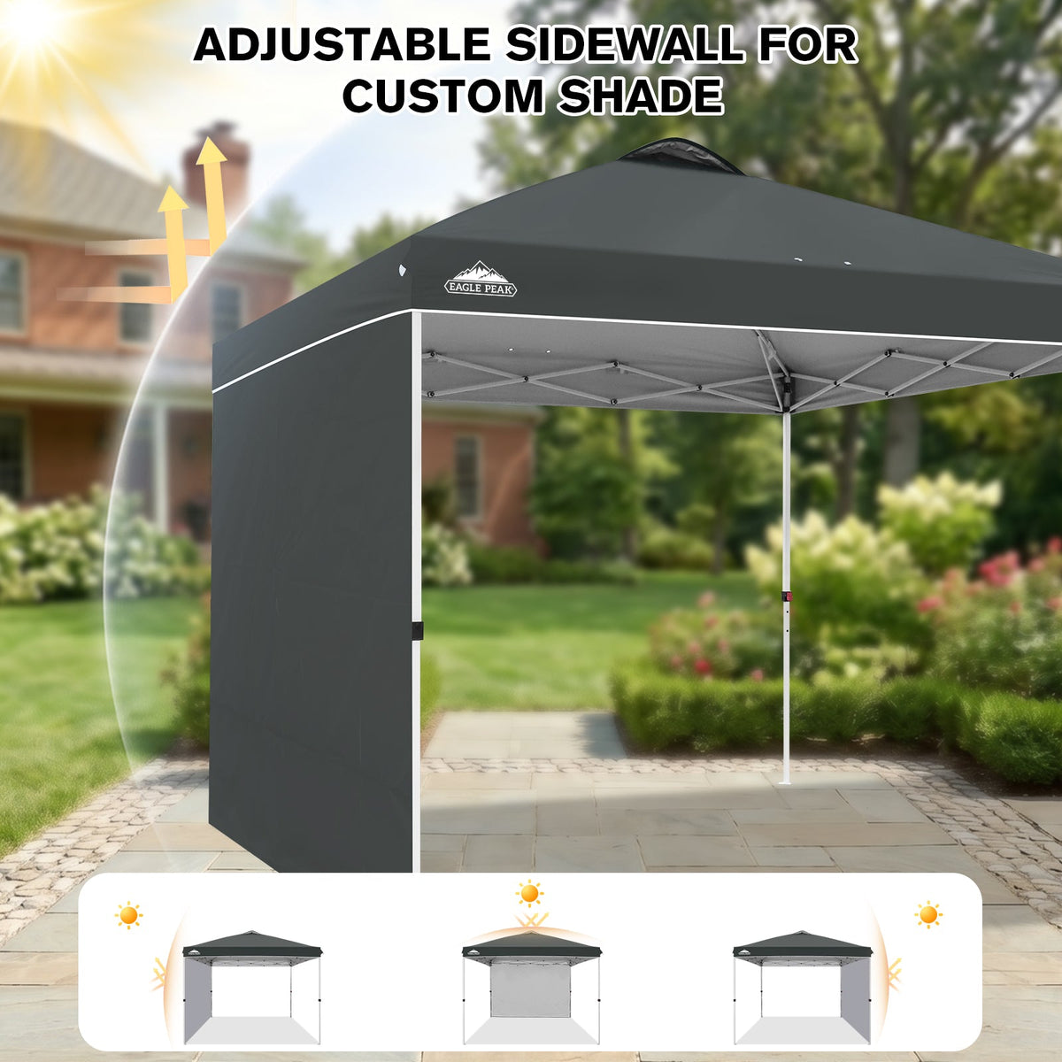 10x10 Pop Up Canopy Tent with 1 Sidewall - Eagle Peak®