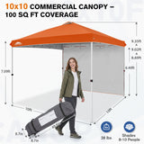 10x10 Pop Up Canopy Tent with 1 Sidewall - Eagle Peak®