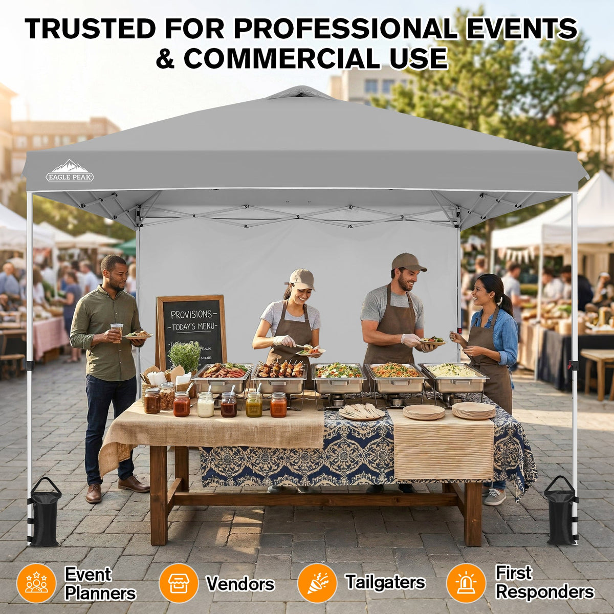 10x10 Pop Up Canopy Tent with 1 Sidewall - Eagle Peak®