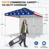 10x10 Pop Up Canopy Tent with 1 Sidewall - Eagle Peak®