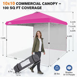 10x10 Pop Up Canopy Tent with 1 Sidewall - Eagle Peak®