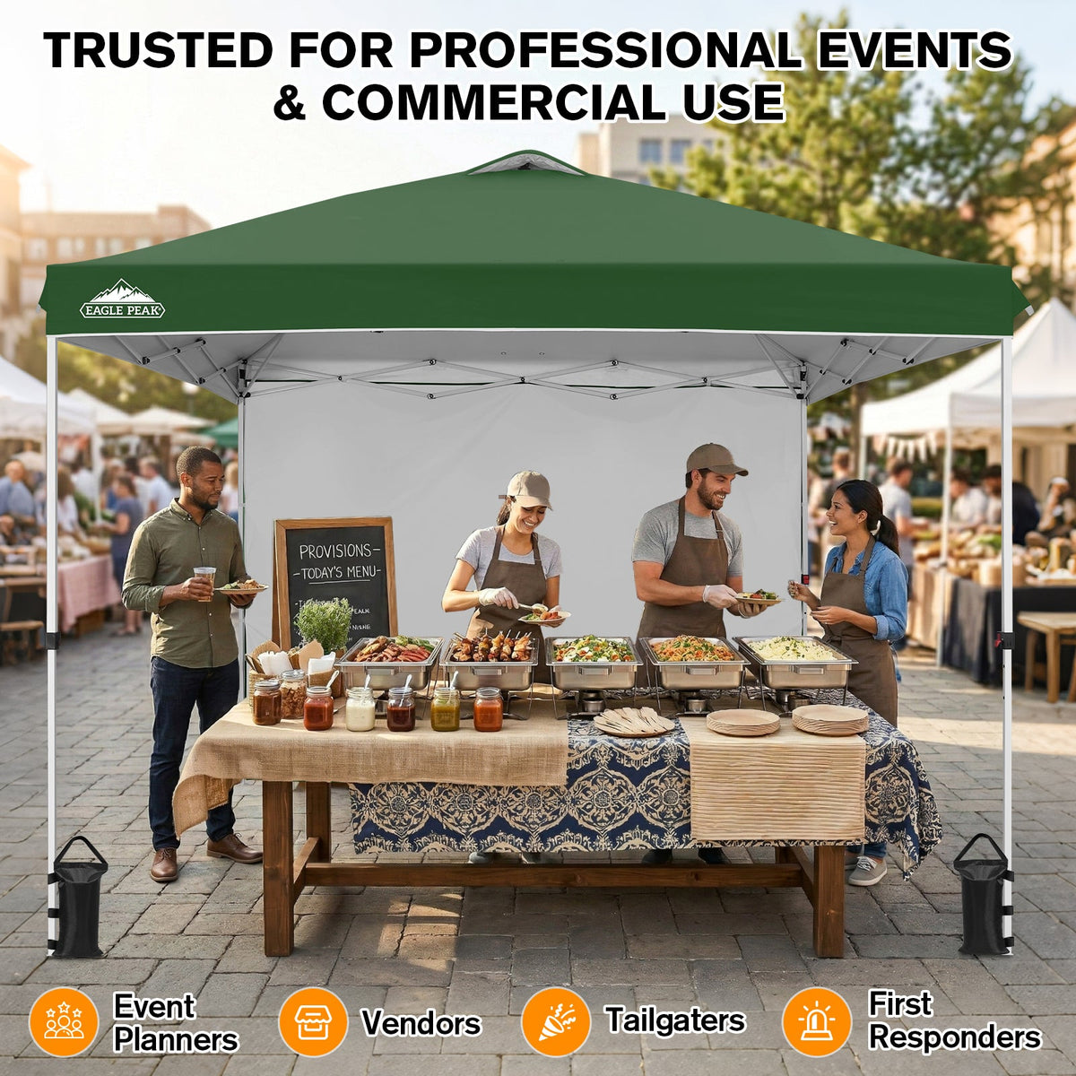 10x10 Pop Up Canopy Tent with 1 Sidewall - Eagle Peak®