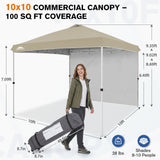 10x10 Pop Up Canopy Tent with 1 Sidewall - Eagle Peak®