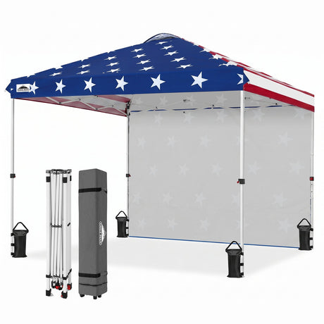 10x10 Pop Up Canopy Tent with 1 Sidewall - Eagle Peak®