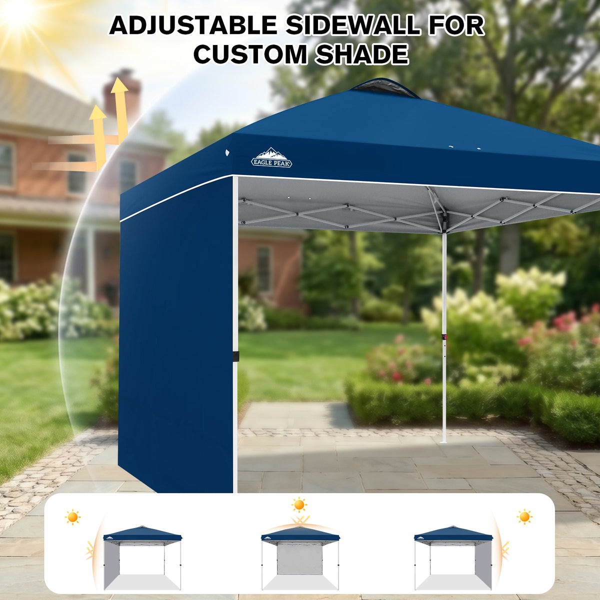 10x10 Pop Up Canopy Tent with 1 Sidewall - Eagle Peak®