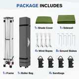 10x10 Pop Up Canopy Tent with 1 Sidewall - Eagle Peak®