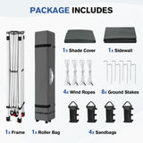 10x10 Pop Up Canopy Tent with 1 Sidewall - Eagle Peak®