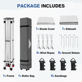 10x10 Pop Up Canopy Tent with 1 Sidewall - Eagle Peak®