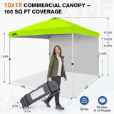 10x10 Pop Up Canopy Tent with 1 Sidewall - Eagle Peak®