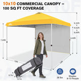10x10 Pop Up Canopy Tent with 1 Sidewall - Eagle Peak®