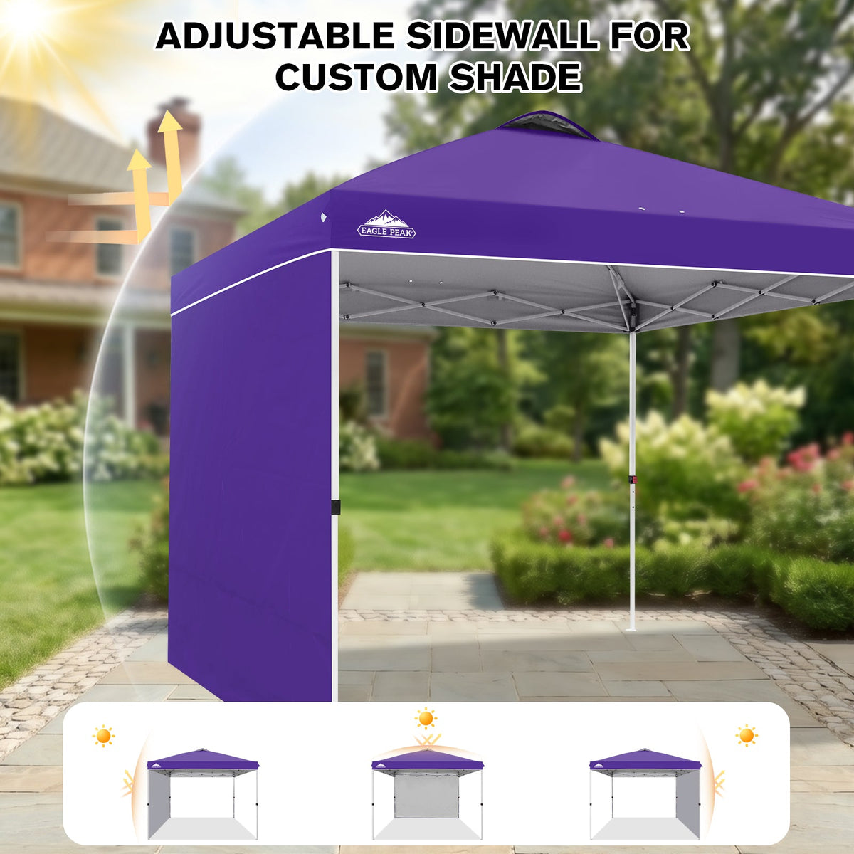 10x10 Pop Up Canopy Tent with 1 Sidewall - Eagle Peak®