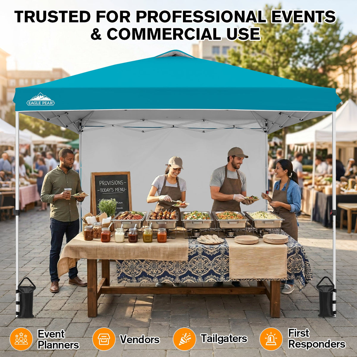 10x10 Pop Up Canopy Tent with 1 Sidewall - Eagle Peak®