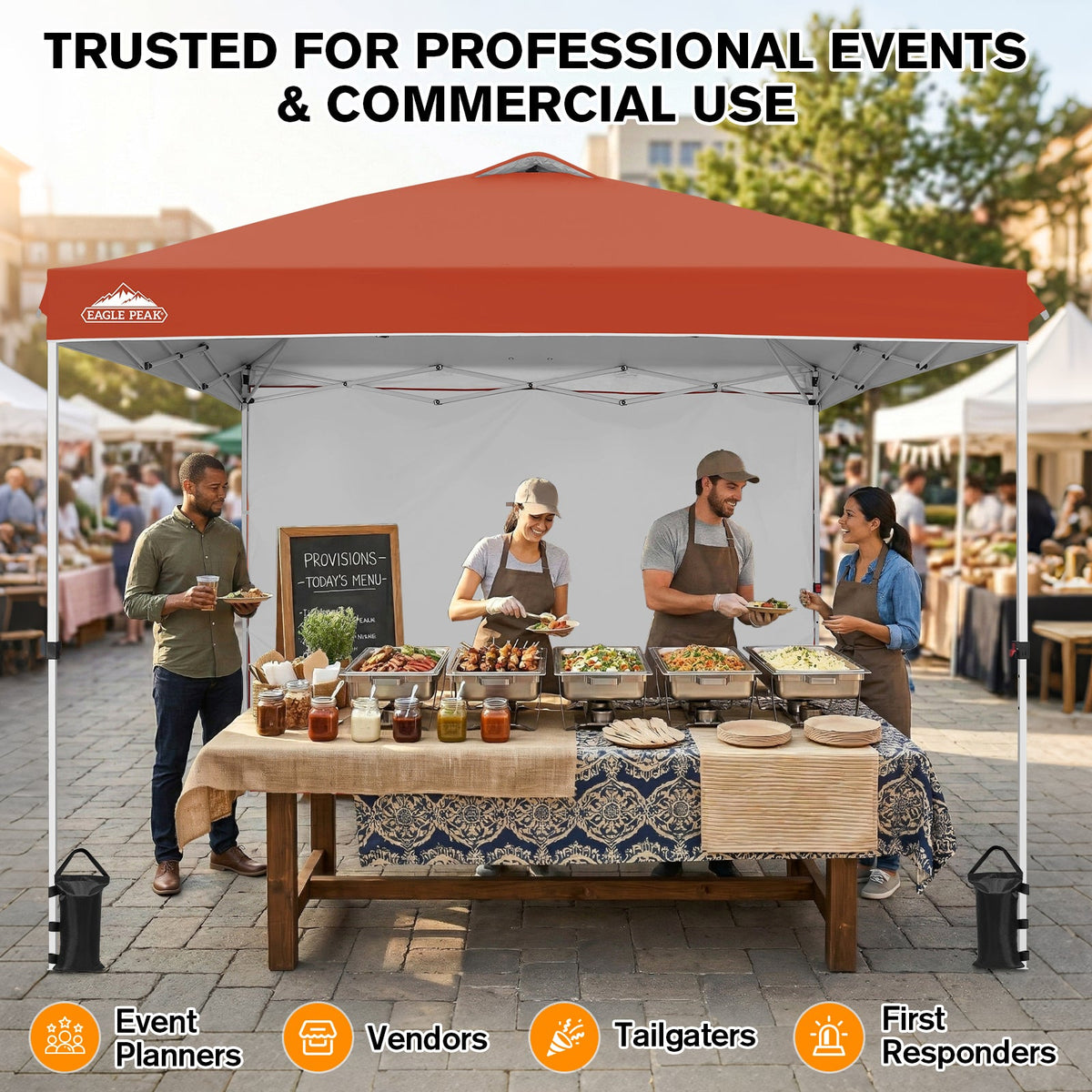 10x10 Pop Up Canopy Tent with 1 Sidewall - Eagle Peak®