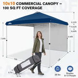 10x10 Pop Up Canopy Tent with 1 Sidewall - Eagle Peak®