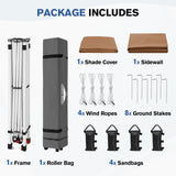 10x10 Pop Up Canopy Tent with 1 Sidewall - Eagle Peak®