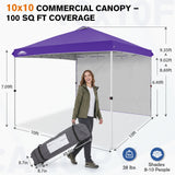 10x10 Pop Up Canopy Tent with 1 Sidewall - Eagle Peak®