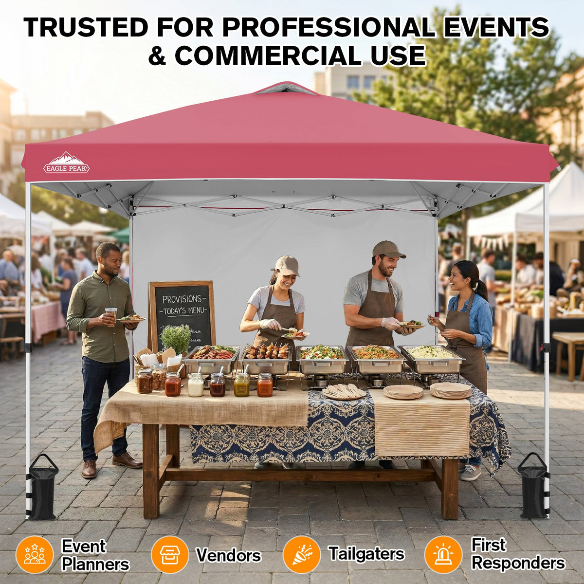 10x10 Pop Up Canopy Tent with 1 Sidewall - Eagle Peak®
