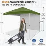10x10 Pop Up Canopy Tent with 1 Sidewall - Eagle Peak®