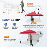10x10 Pop Up Canopy Tent with 1 Sidewall - Eagle Peak®