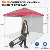 10x10 Pop Up Canopy Tent with 1 Sidewall - Eagle Peak®