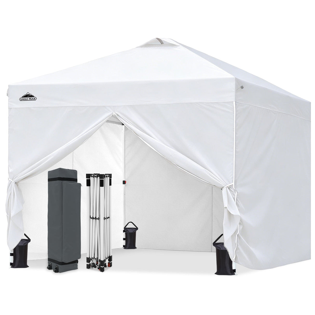 10x10 Pop Up Canopy Tent with Four Sidewalls - Eagle Peak