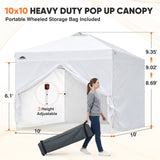 10x10 Pop Up Canopy Tent with Four Sidewalls - Eagle Peak