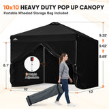 10x10 Pop Up Canopy Tent with Four Sidewalls - Eagle Peak